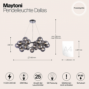 Светильник подвесная Maytoni MOD548PL-25CH