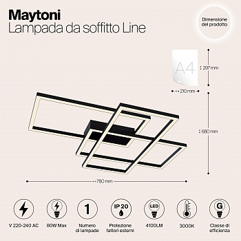 Светильник потолочная Maytoni MOD015CL-L80B