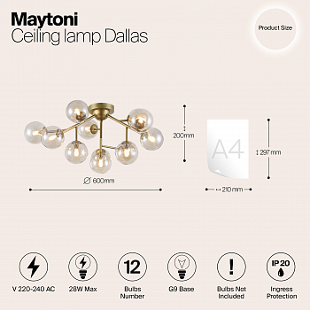Светильник потолочная Maytoni MOD545PL-12G